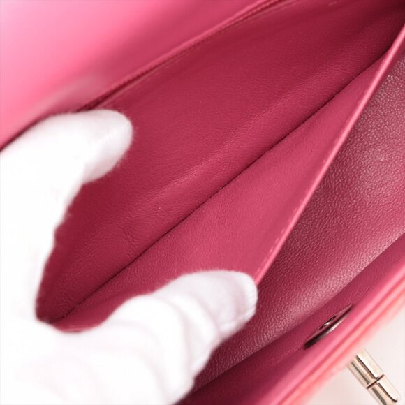 Authentic CHANEL Pink Patent Quilted Single Flap Bag Chain Purse - Picture 8 of 10